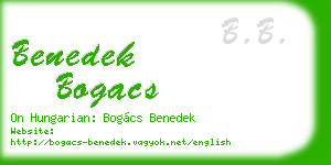 benedek bogacs business card
