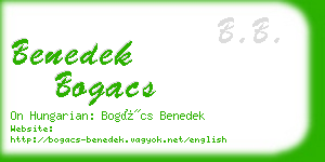 benedek bogacs business card